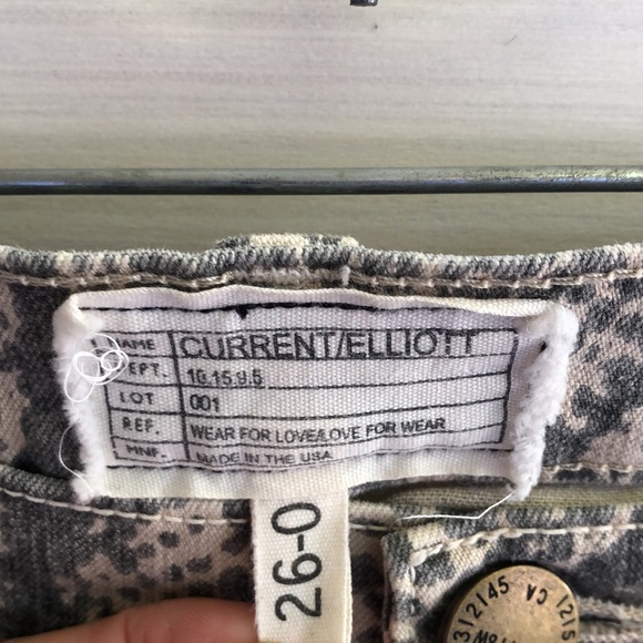 Current/Elliott Jeans Low Rise The Ankle Skinny Canvas Python Snake Print Sz 26‎ - Picture 10 of 16